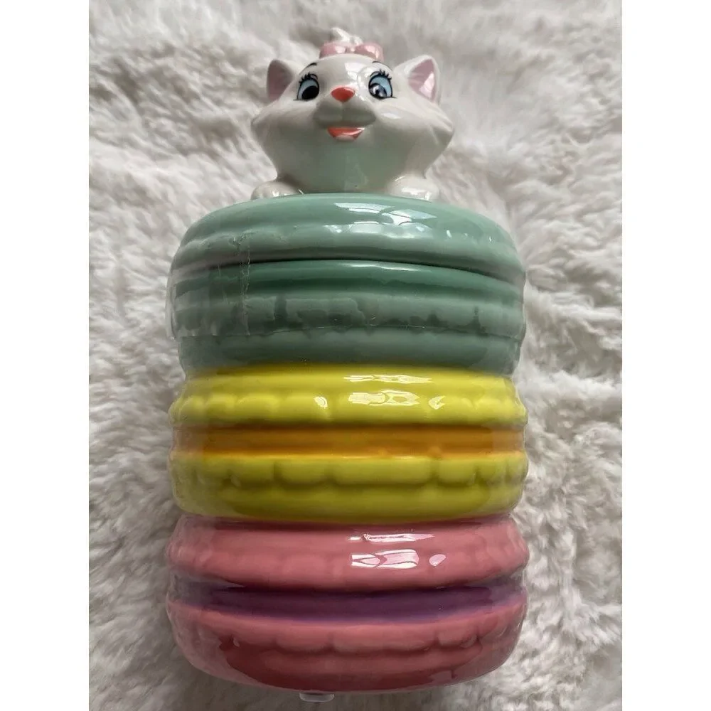 Disney Aristocats Marie Cat Macaroon Ceramic Cookie‎ Jar Canister NEW